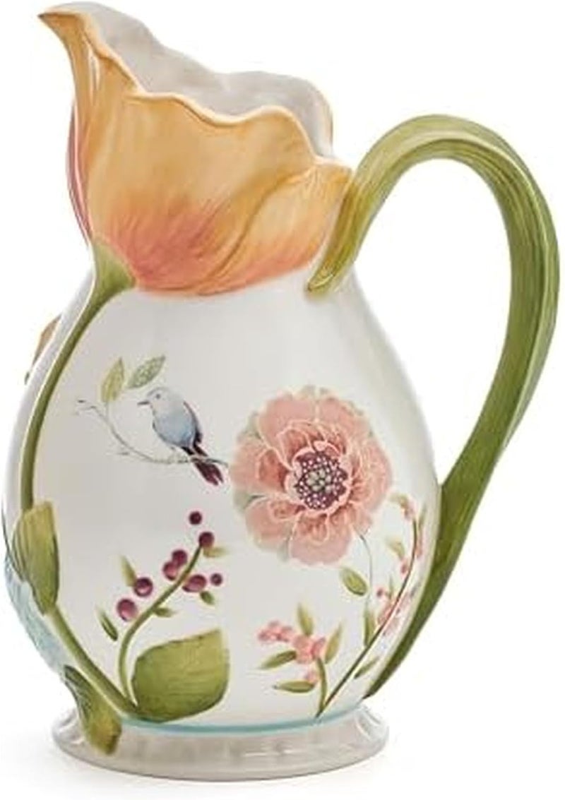Fitz & Floyd Fitz and Floyd Meadow Floral Pitcher Vase, 2.5 Quart - Image 1